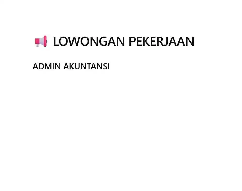 Lowongan Kerja Admin Akuntansi