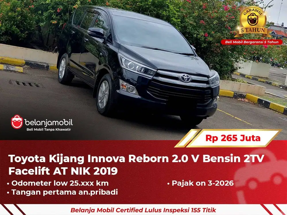 [ GARANSI 5TH ] Toyota Kijang Innova Reborn 2.0 V Bensin 2TV 2019 2020