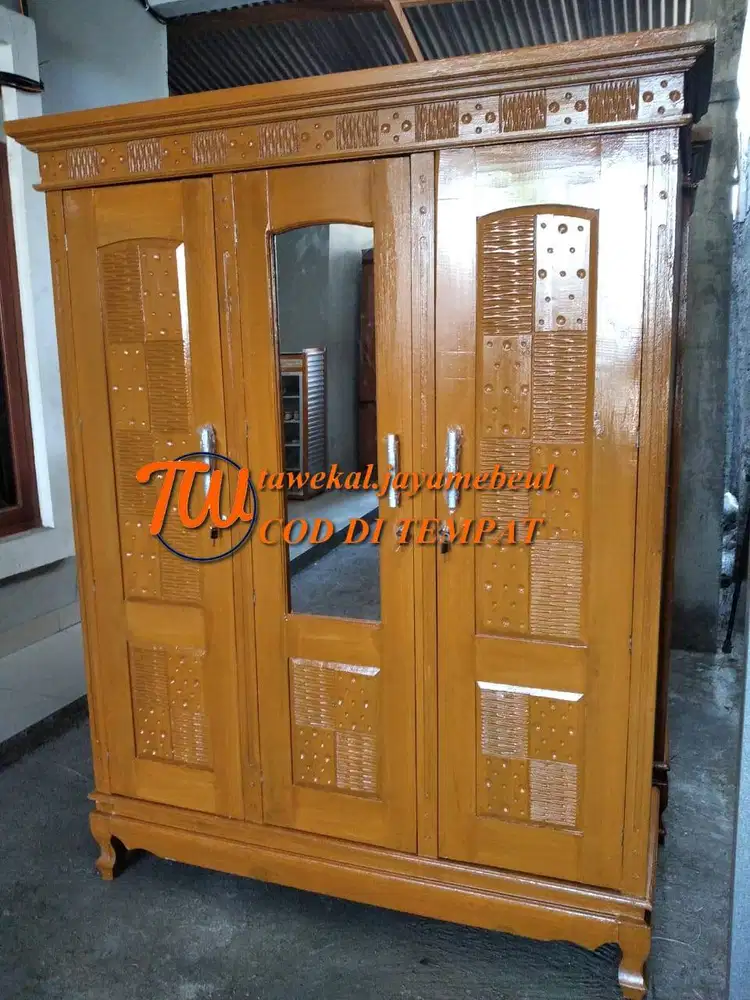 SET KANTOR LEMARI PAKAIAN KAYU ASLI ANTI JAMUR JANGKA PAKAI 20 THN