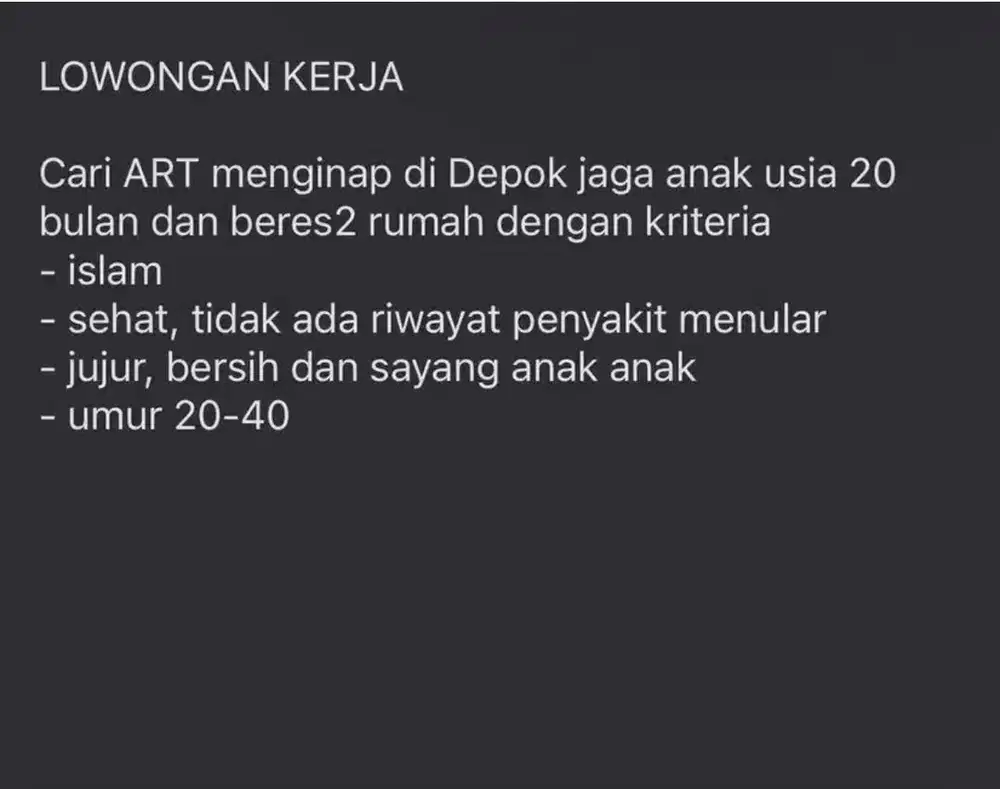 Cari ART Jaga Anak dan Bersih2 Rumah