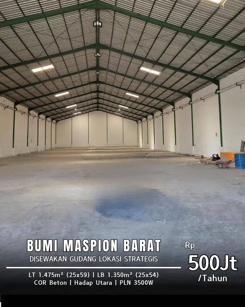 DISEWAKAN GUDANG BUMI MASPION BARAT BENOWO SURABAYA
