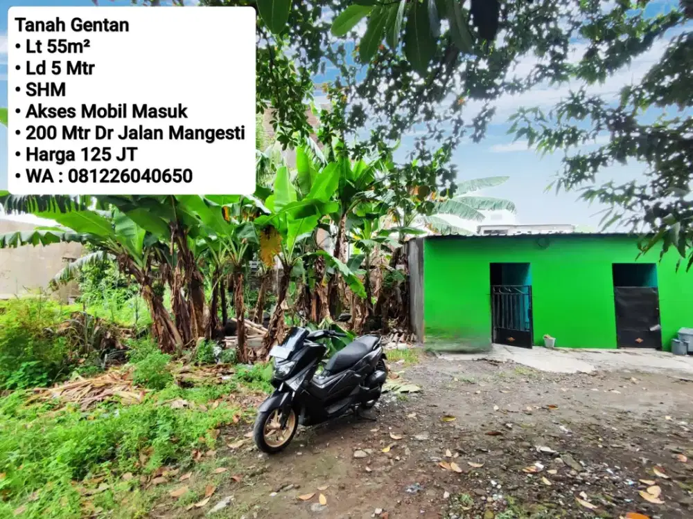 Jual Tanah Murah Area Gentan, 200 Meter dari Jalan Mangesti Raya, Akses Mobil & Motor