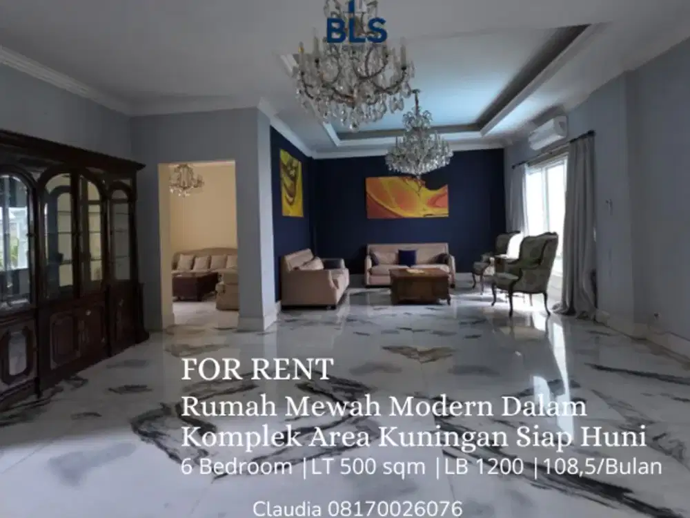 FOR RENT Rumah Mewah Modern Dalam Komplek Area Kuningan Siap Huni