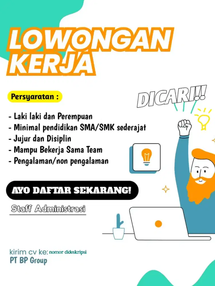 Dicari staff Administrasi