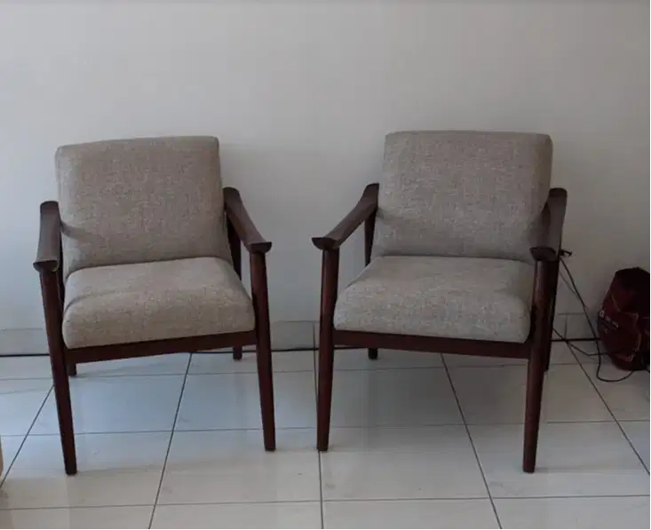 Kursi Bangku Sofa Kayu Santai Mid Century