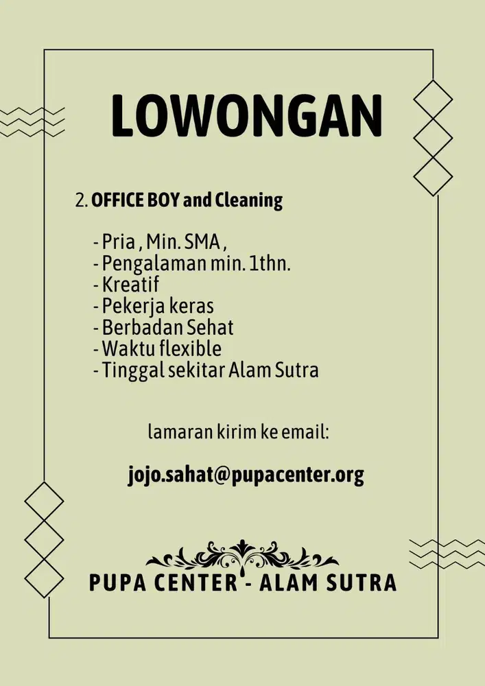 Lowongan OB Cleaning