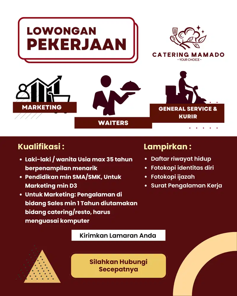 Open Loker Marketing, Waiters, General Service & Kurir