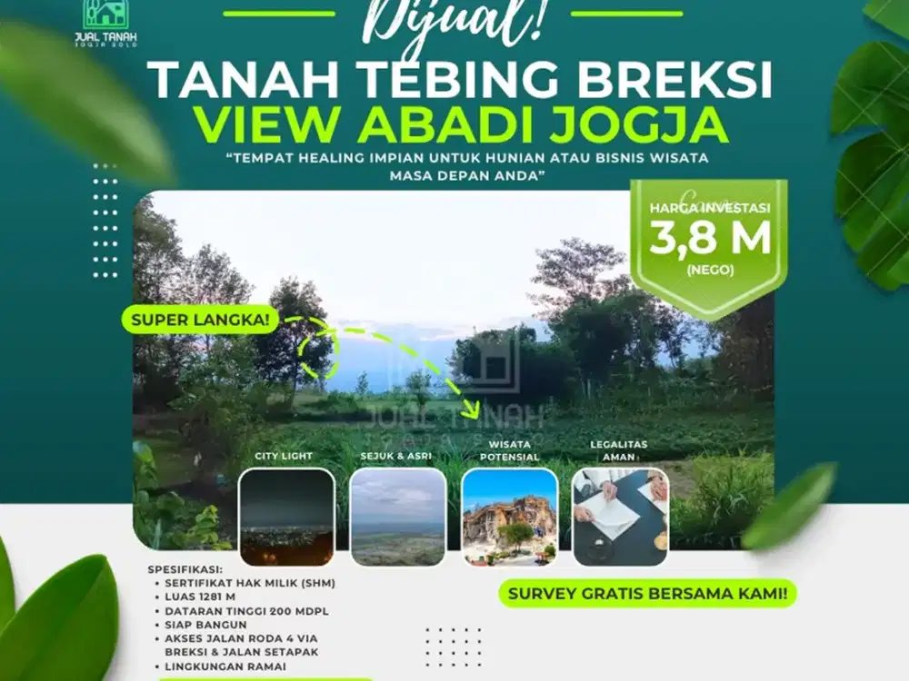 DIJUAL TANAH MURAH WISATA TEBING BREKSI!