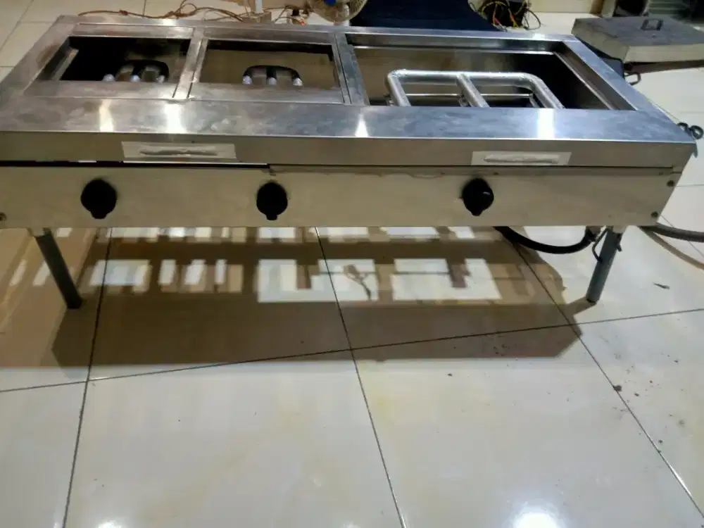 kompor bakaran /hotplate 46x100cm full stainless tebal