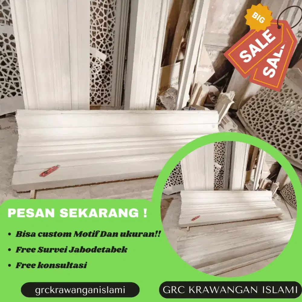 Lisplang beton untuk pagar di Bekasi, Depok, Bogor