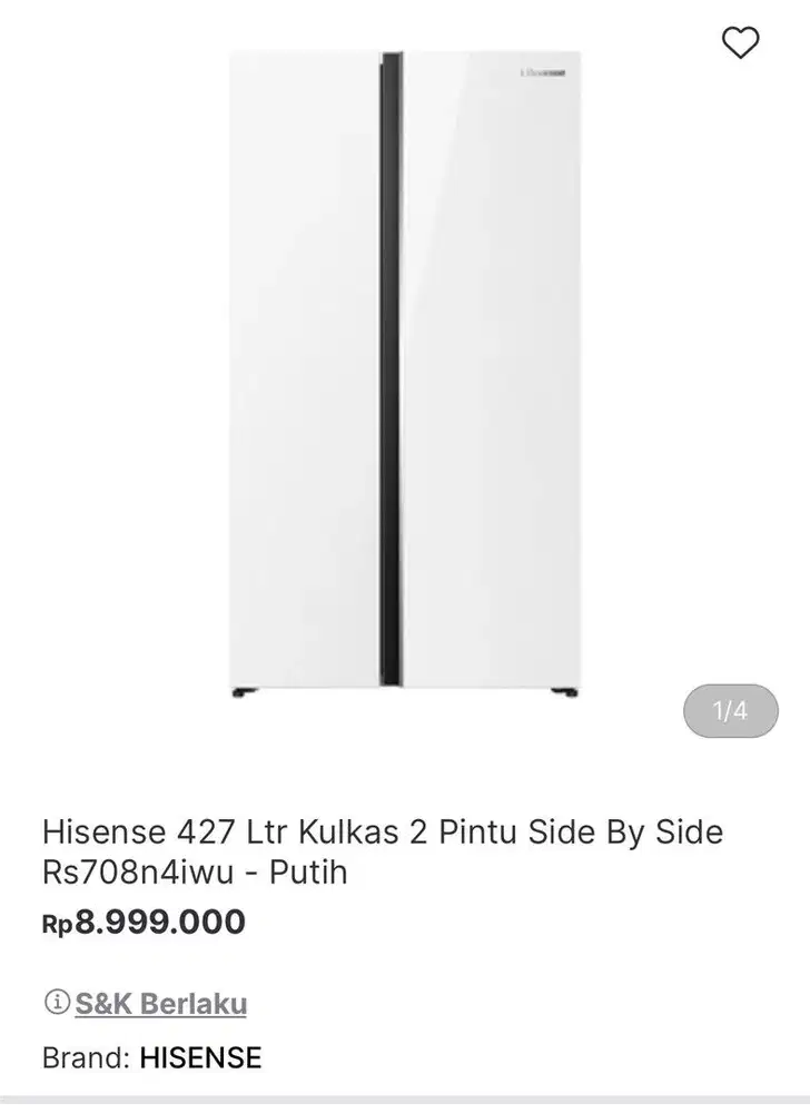 kulkas hisense side x side