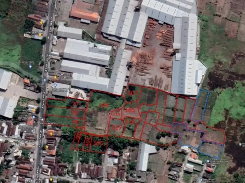 Dijual Tanah komersial diarea industri jalan raya Putat Lor, Boboh. Menganti- Gresik