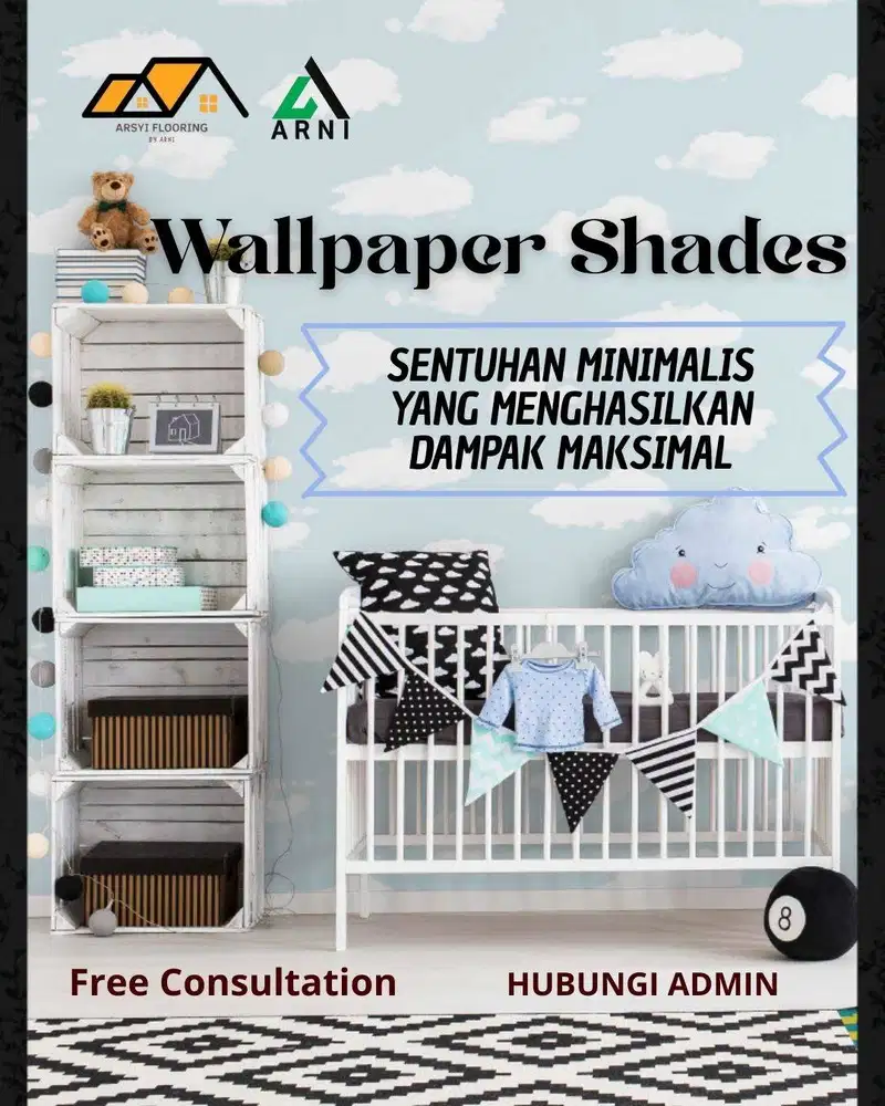 Wallpaper dinding Shades Per Roll @15m2 I Wallpaper Jakarta MOTIF