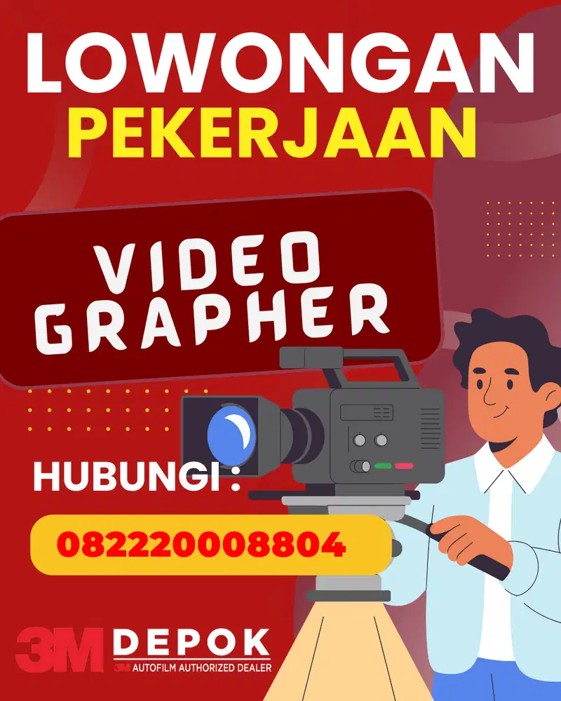 Lowongan Pekerjaan untuk VideoGrapher Khusus Area Depok