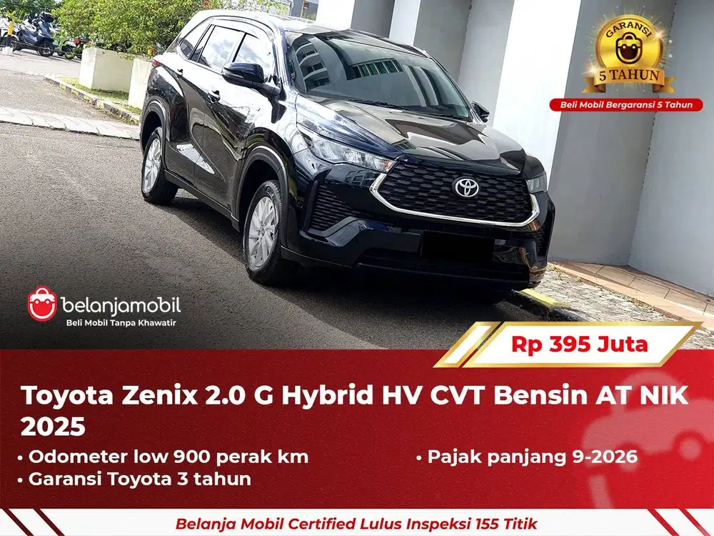 [ GARANSI 5TH ] Toyota Zenix 2.0 G Hybrid HV CVT Bensin 2025/2024
