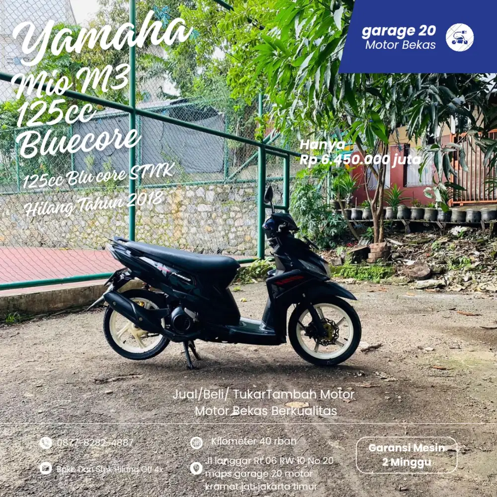 Yamaha Mio M3 125cc Bluecore STNK Hilang Tahun 2018 Pajak Off