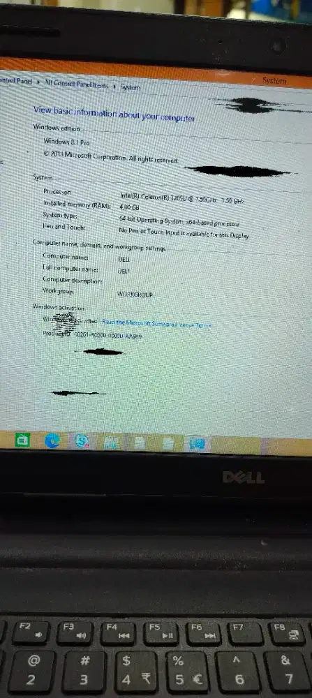 Laptop dell ram4gb HDD 500gb