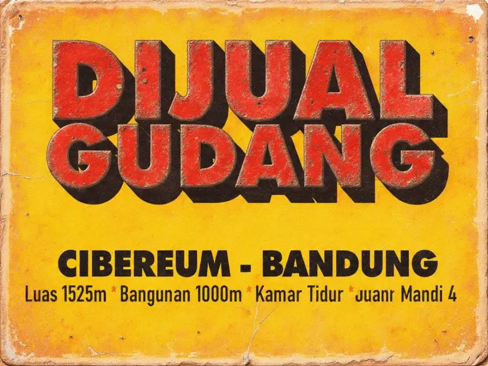 JUAL GUDANG MURAH CIBEREUM, BANDUNG, CIMAHI, ANDIR, SUDIRMAN, RAJAWALI,