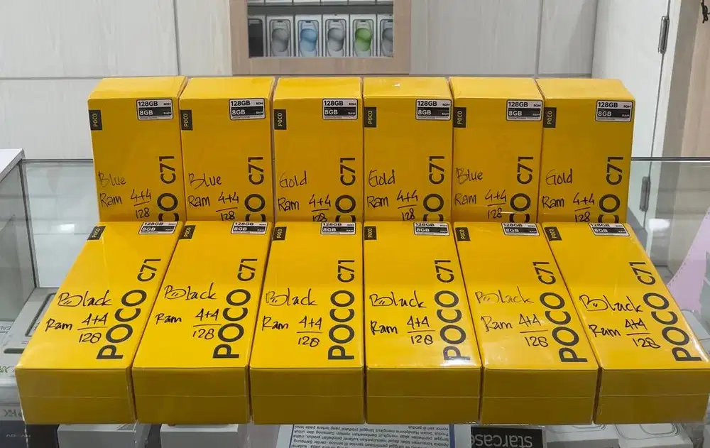 Baru...Xiaomi Poco C71 Ram 4/128 Grs Resmi (Warna : Black,Gold,Blue)