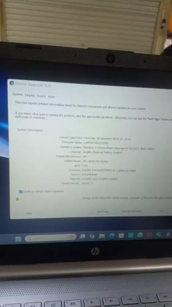 Jual Hp 14s-dq3888tu garansi panjang