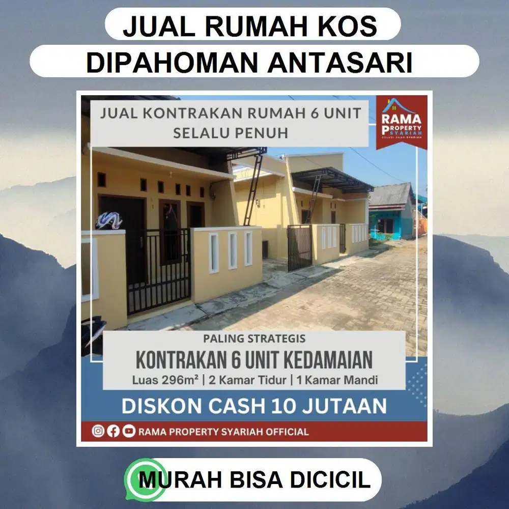 RUMAH KONTRAKAN PRIBADI LOkasi sangat strategis di tengaah kota