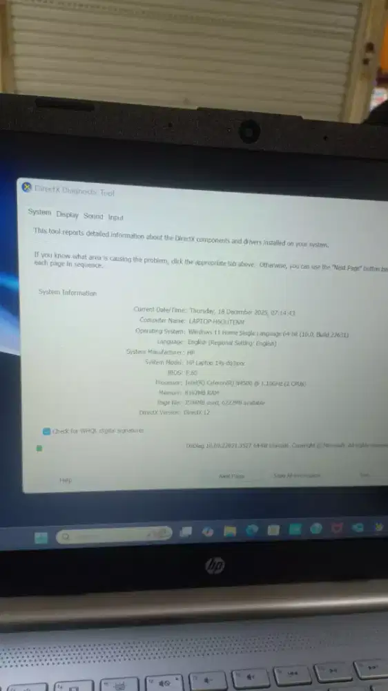 Bu jual HP 14S-DQ3888TU Celeron 8gb / 512gb MASIH GARANSI