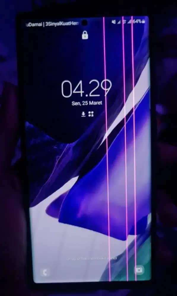 Jual layar lcd hp Samsung note 20 ultra kondisi ada garis