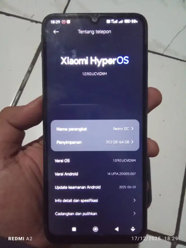 Xiomi redmi 12 c ram 4+4 gb