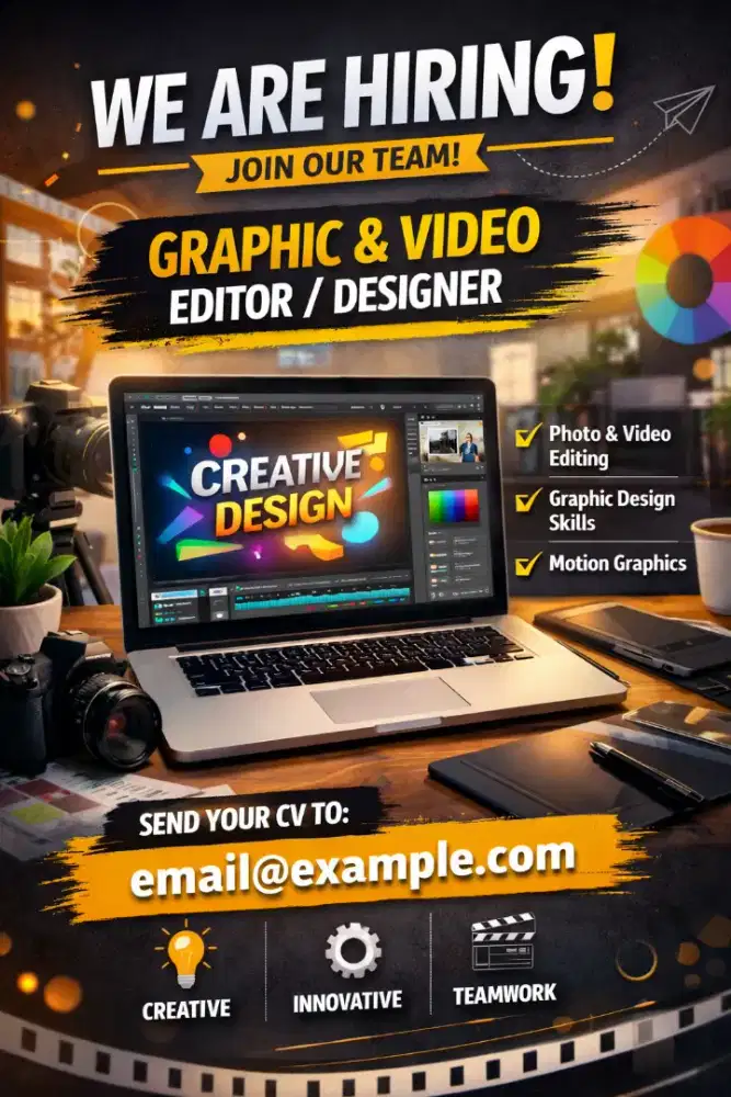 Dibutuhkan Editor Foto, Video dan Konten