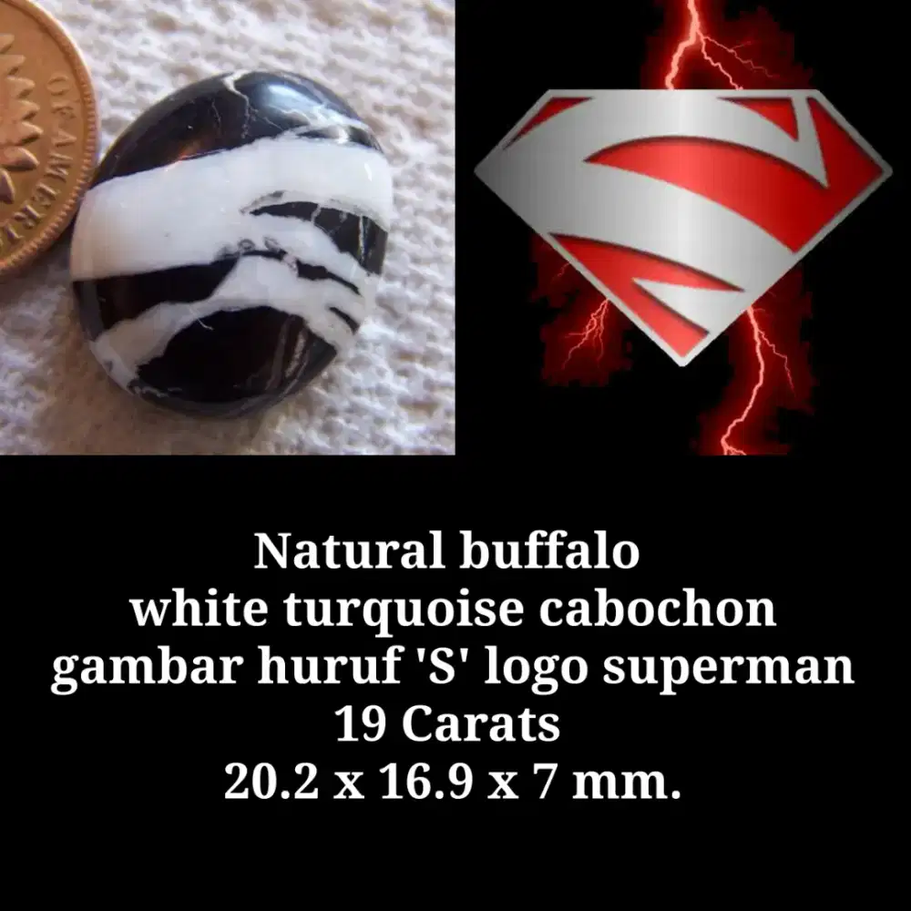 Cincin Pirus Putih White Buffalo Nevada Usa Motif Logo Superman