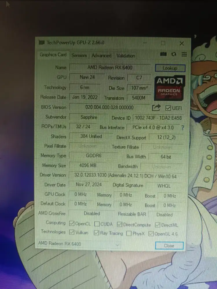 Sapphire rx 6400 4gb gddr6 low profile