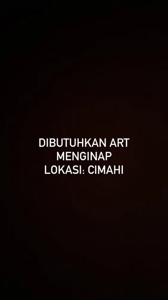 Dibutuhkan art menginap