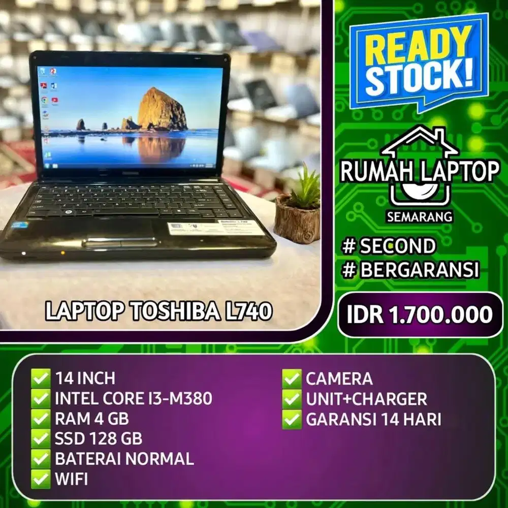 Laptop Toshiba L740 (second). Intel Core i3-M380. RAM 4 GB. SSD 128 GB