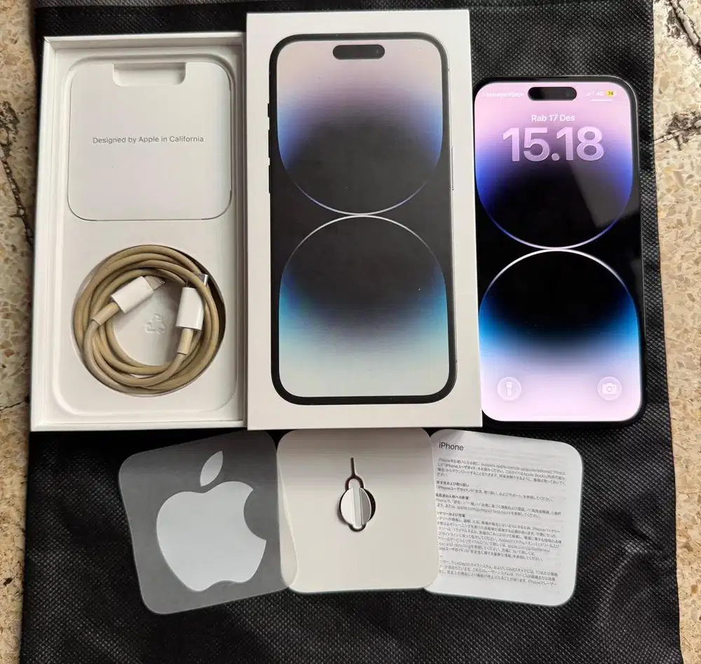 iPhone 14 Pro 128gb Space Black Beacukai fullset original 100%