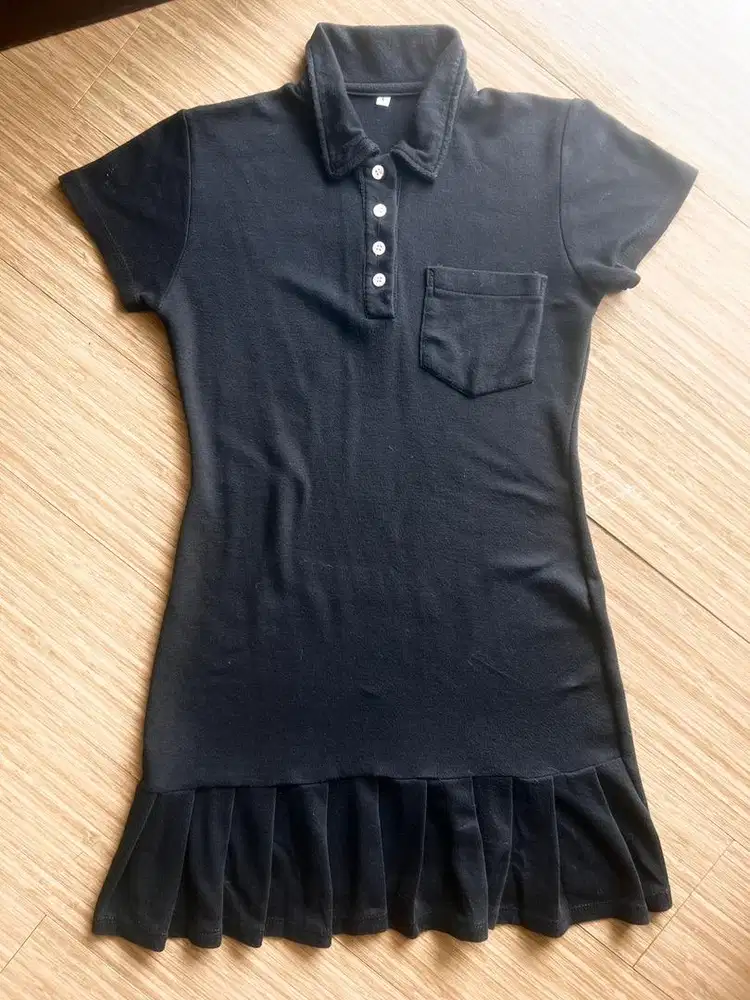 Polo Dress Casual Dress Basic Black Size L