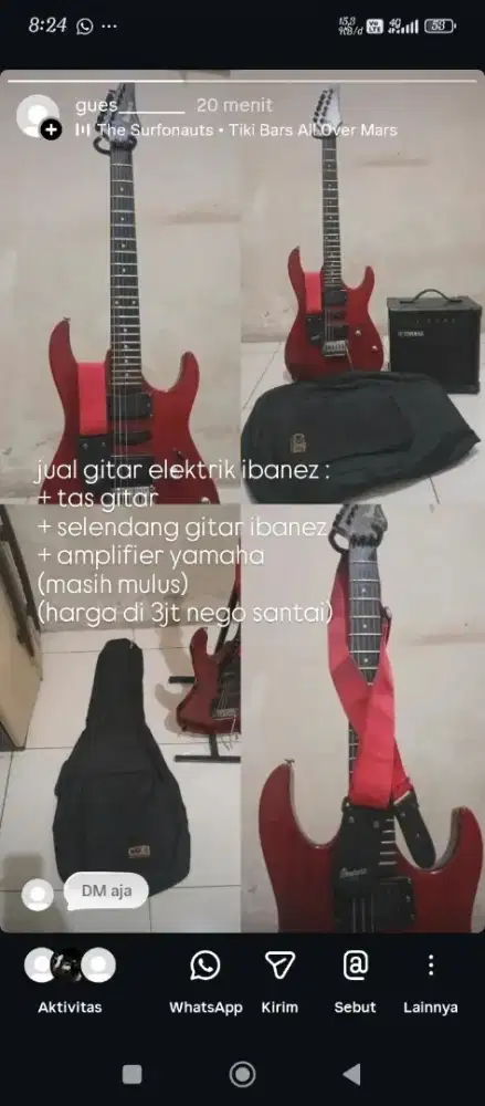 jual gitar second gitar elektrik ibanez