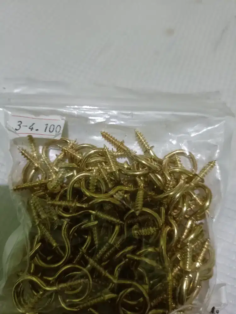 Skrup anting 3/4 inch Ring gantungan warna emas