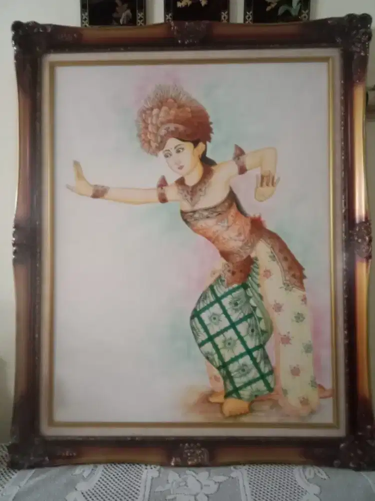 Lukisan klasik dekoratif penari Bali karya Tut Nik