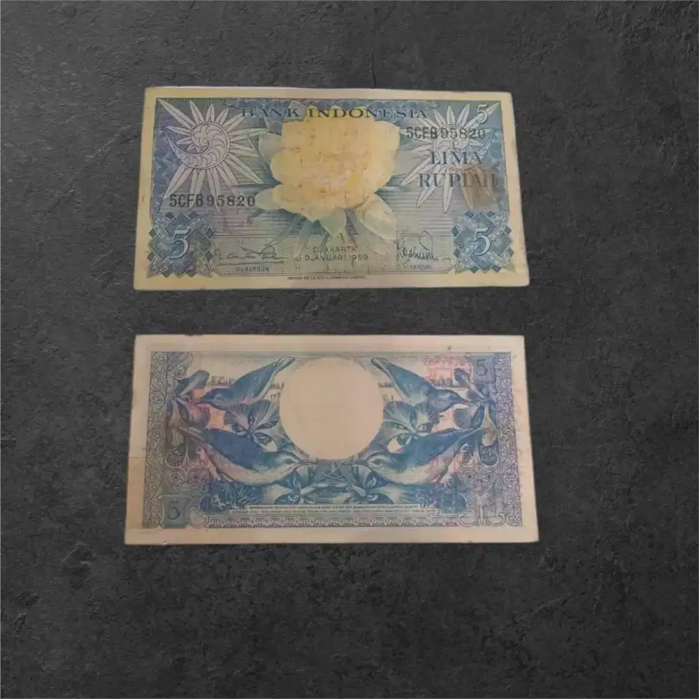 Uang kertas 5 rupiah thn 1959