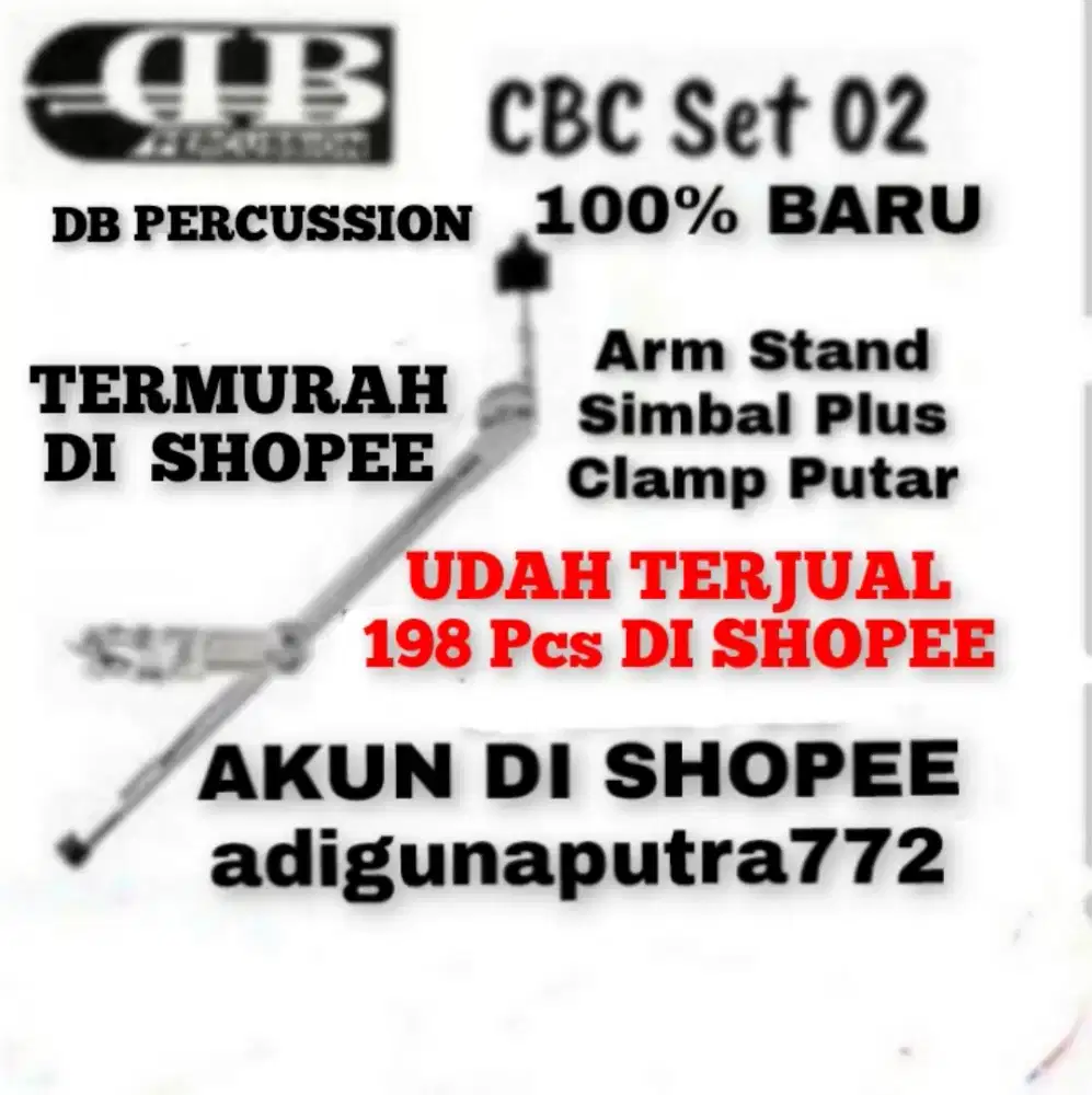 100%br TERMURAH DI SHOPEE DB CBCset02 STAND ARM CYMBAL CLAMP.PUTAR