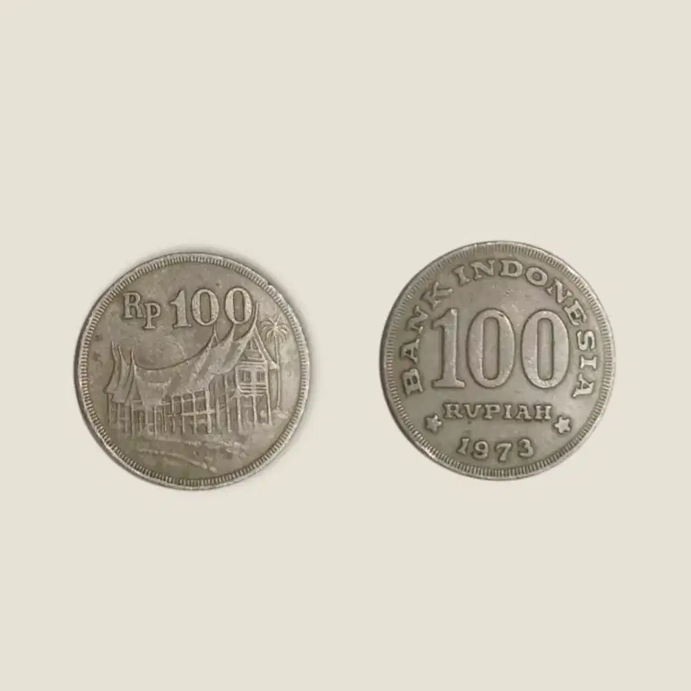 Uang koin 100 rupiah thn 1973 rumah gadang