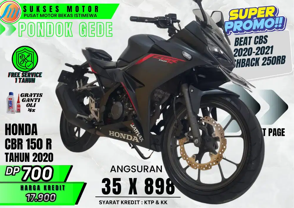 CBR 150R TH 2020 MOKAS RASA BARU DP RINGAN PROSES KREDIT CEPAT