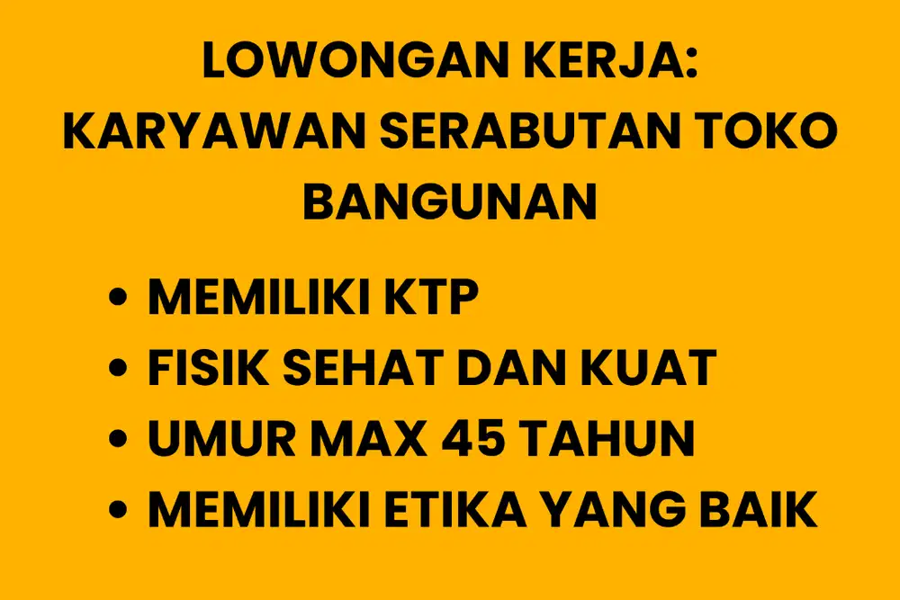 Lowongan Kerja Toko Bangunan Kuta