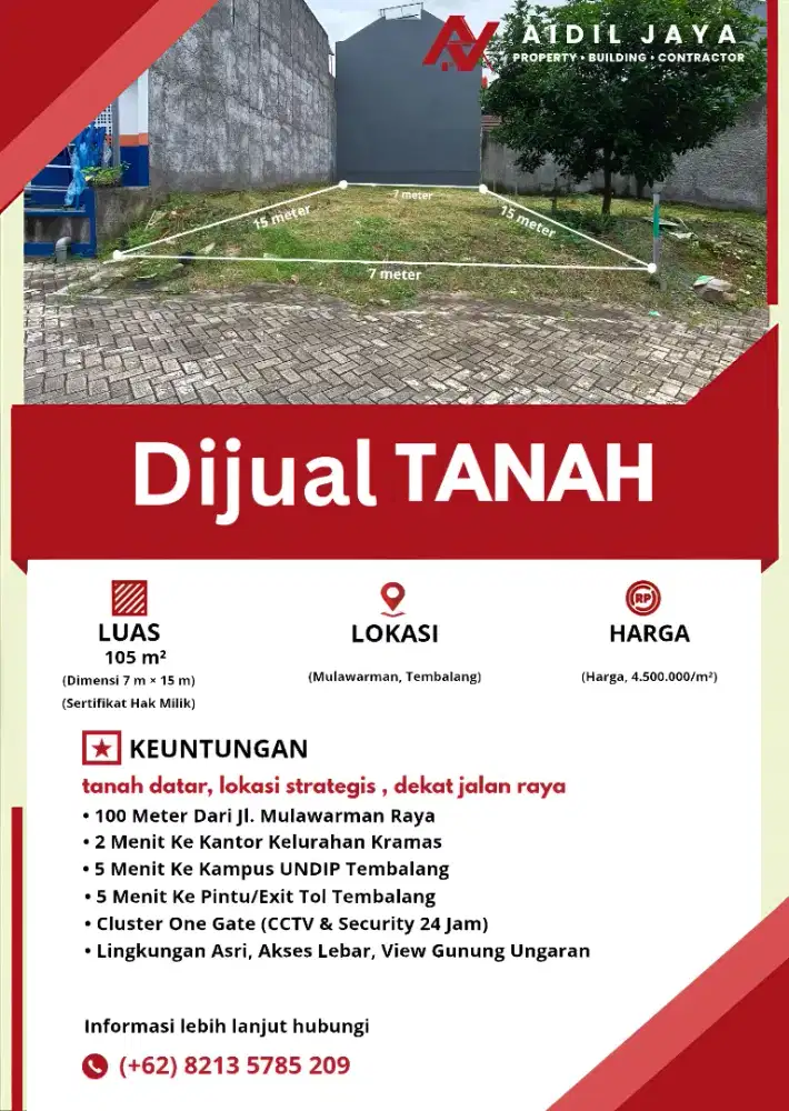 Tanah Kavling Strategis Murah Selangkah Ke UNDIP