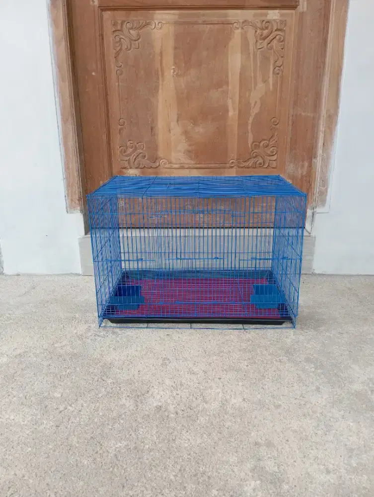 BARU Kandang Besi BESAR 60x40x40,  isi Tempat Makan, Tatakan & KARPET