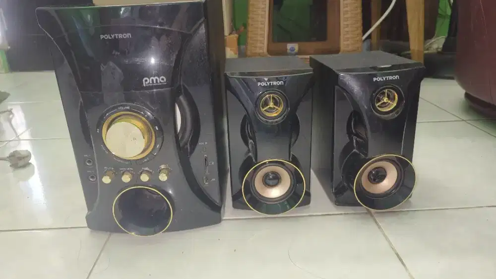 Set speaker aktif & subwoofer Polytron Tipe PMA-9505 Bluetooth, Remote