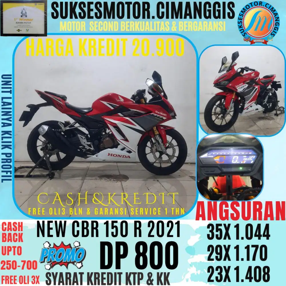 DP 800 NEW CBR 150 R CASHBACK UPTO 700RIBU FREE OLI3BLN