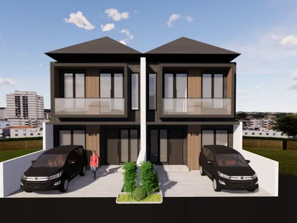 rumah 2 lantai dalam komplek, lokasi pinggir jalan raya mes al