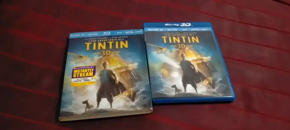 Blu-ray disc 3D/2D dan dvd original Tintin (region free)