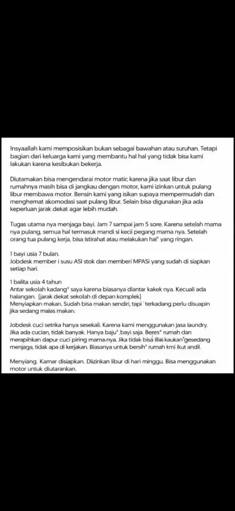 LOWONGAN KERJA PENGASUH MENGINAP